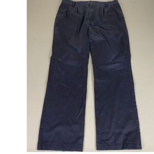 Dockers Pants Men's Size 38x34 Navy Blue D2 Straight Fit Pleated Cotton *